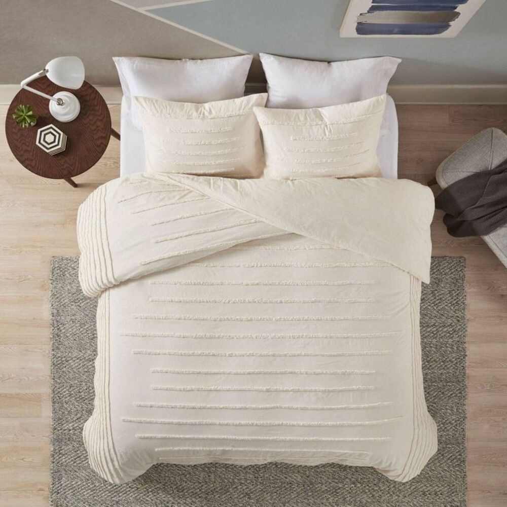 Urban Habitat - King/California King Ronan Cotton Chenille Duvet C Ivory